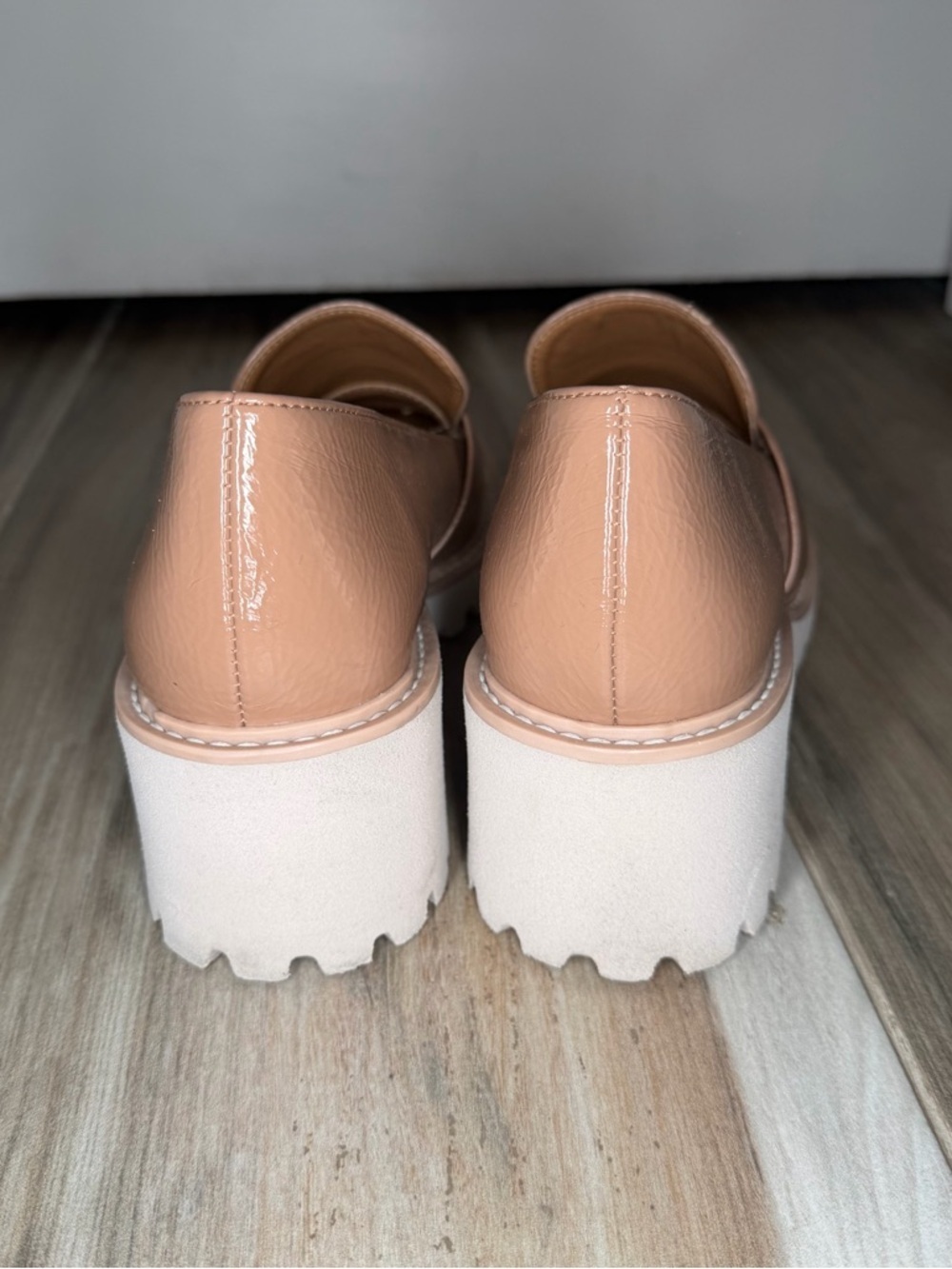 Dolce Vita Henri Loafers Nude / Tan Patent Leather Platform Slip On Womens Sz 8M - Picture 5 of 13